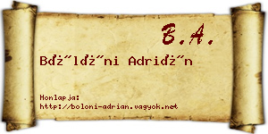 Bölöni Adrián névjegykártya
