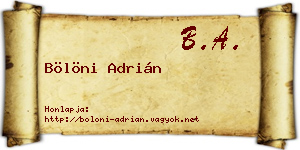 Bölöni Adrián névjegykártya